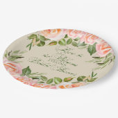 Liebe ist im Brautparty Bloom Garden Pappteller (Schrägansicht)