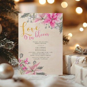 Liebe ist im Brautparty Bloom Poinsettia Winter Einladung