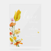 Liebe ist im Brautparty "Bloom Spring" willkommen Acrylschild (Vorderseite)