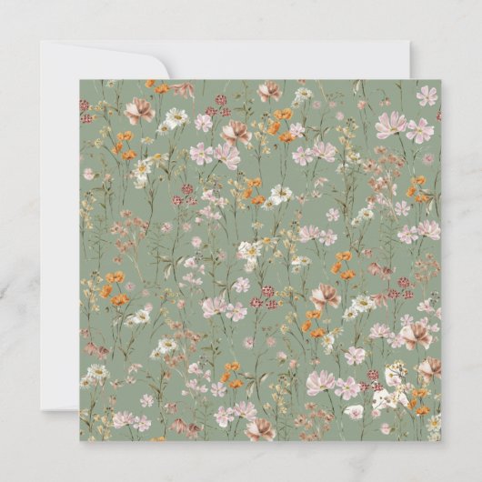 Liebe ist im Brautparty Bloom Wildblume Einladung (Rückseite)