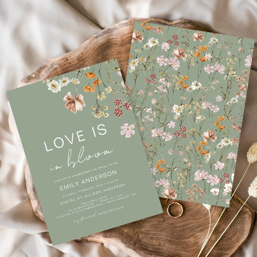 Liebe ist im Brautparty Bloom Wildblume Einladung