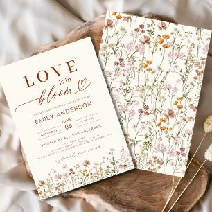 Liebe ist im Brautparty Bloom Wildblume Einladung