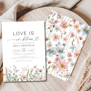 Liebe ist im Brautparty Bloom Wildblume Einladung
