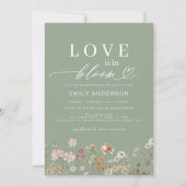 Liebe ist im Brautparty Bloom Wildblume Einladung (Vorderseite)
