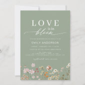 Liebe ist im Brautparty Bloom Wildblume Einladung (Vorderseite)