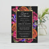 Liebe ist im Brautparty Blumen Einladung (Stehend Vorderseite)