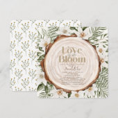 Liebe ist im Brautparty Blütenblume Einladung (Vorne/Hinten)