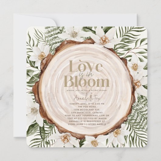 Liebe ist im Brautparty Blütenblume Einladung (Vorderseite)