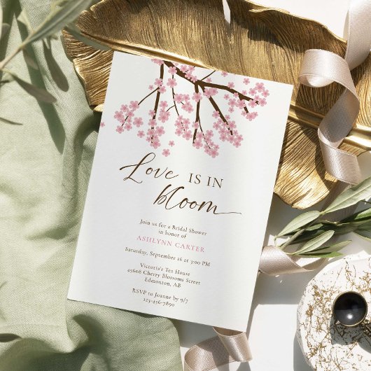 Liebe ist im Brautparty Blütenkirsche Einladung