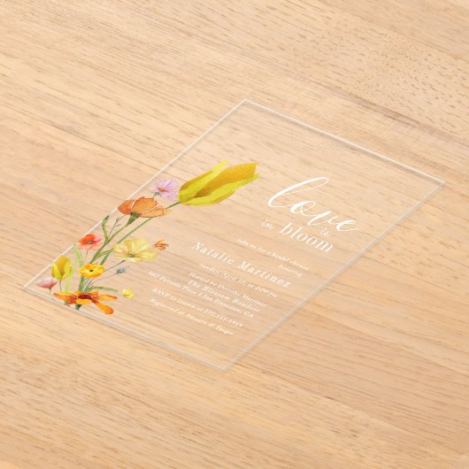 Liebe ist im Brautparty der Bloom Spring Wildblume Acryleinladungen (Ablage )