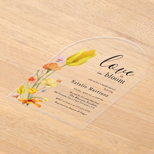 Liebe ist im Brautparty der Bloom Spring Wildblume Acryleinladungen (Ablage )