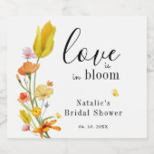 Liebe ist im Brautparty der Bloom Spring Wildblume Schaumweinetikett (Einzelnes Label)