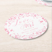 Liebe ist im Brautparty des Valentinstag Runder Pappuntersetzer (Angewinkelt)
