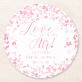 Liebe ist im Brautparty des Valentinstag Runder Pappuntersetzer (Vorderseite)