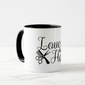 Liebe ist im Haar/Friseursalon Tasse (Vorderseite Links)