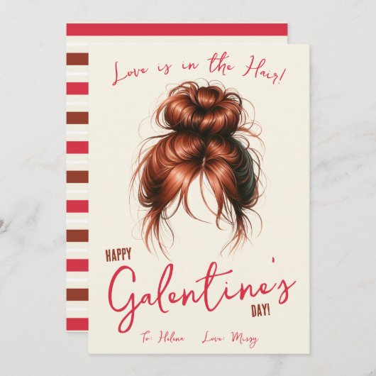 Liebe ist im Haar, Haargummi, Scrunchie Geschenkka Einladung (Vorne/Hinten)