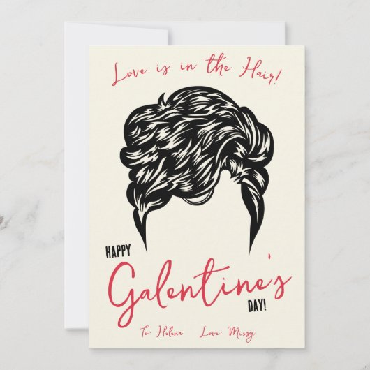 Liebe ist im Haar, Haargummi, Scrunchie Geschenkka Einladung (Vorderseite)