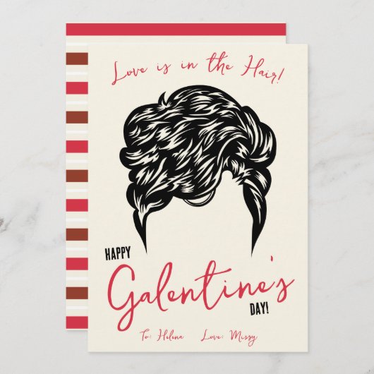 Liebe ist im Haar, Haargummi, Scrunchie Geschenkka Einladung (Vorne/Hinten)