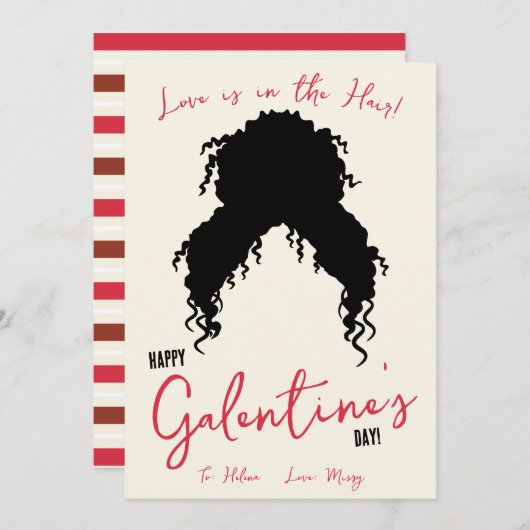 Liebe ist im Haar, Haargummi, Scrunchie Geschenkka Einladung (Vorne/Hinten)