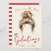 Liebe ist im Haar, Haargummi, Scrunchie Geschenkka Einladung (Vorne/Hinten)