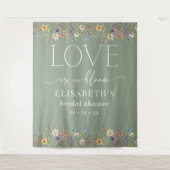 Liebe ist im Hintergrund des blutgrünen Brautparty Wandteppich (Vorderseite)