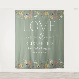 Liebe ist im Hintergrund des blutgrünen Brautparty Wandteppich