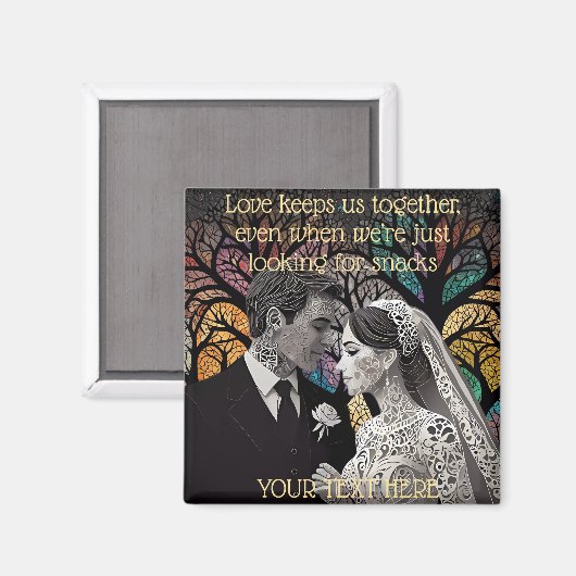 Liebe ist im Kühlschrank Magnet (Vorderseite/Rückseite)