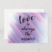Liebe ist immer die Lila Angebotsunterschiede Postkarte (Vorne/Hinten)