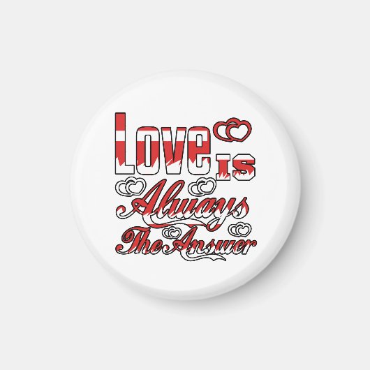 LIEBE IST IMMER DIE SCHALTFLÄCHE ANTWORTEN MAGNET (Vorne)