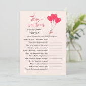 Liebe ist in Air Heart TRIVIA Duschspiele Einladung (Stehend Vorderseite)