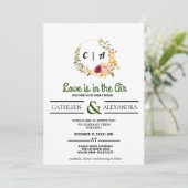 Liebe IST IN AIR Romantische Schrift mit elegantem Einladung (Stehend Vorderseite)