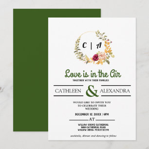 Liebe IST IN AIR Romantische Schrift mit elegantem Einladung