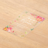 Liebe ist in Bloom | Aquarellfarbenes Brautparty Acryleinladungen (Ablage )