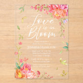 Liebe ist in Bloom | Aquarellfarbenes Brautparty Acryleinladungen (Vorderseite)