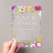 Liebe ist in Bloom | Aquarellfarbenes Brautparty Acryleinladungen (Insitu (Handheld))