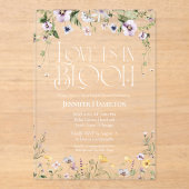 Liebe ist in Bloom | Aquarellfarbenes Brautparty Acryleinladungen (Vorderseite)