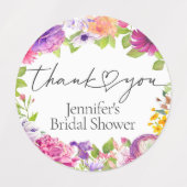 Liebe ist in Bloom | Aquarellfarbenes Brautparty Etiketten (Design 1)