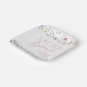 Liebe ist in Bloom | Aquarellfarbenes Brautparty Pappteller (Gewinkelt)