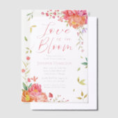 Liebe ist in Bloom | Aquarellfarbenes Brautparty Pergament Einladungen (Versetzt)