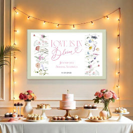 Liebe ist in Bloom | Aquarellfarbenes Brautparty Poster