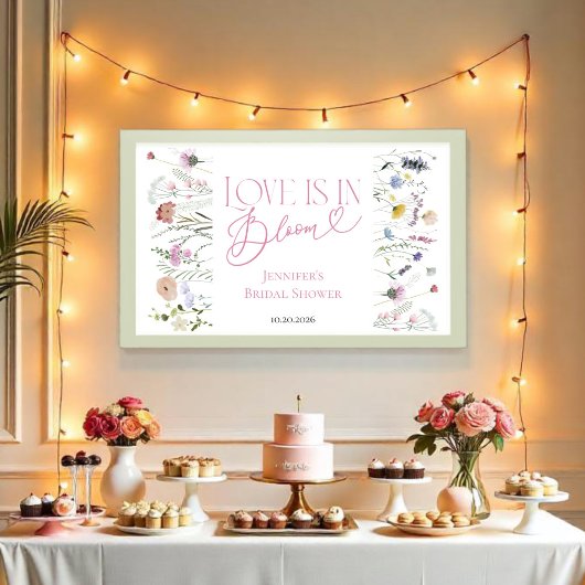 Liebe ist in Bloom | Aquarellfarbenes Brautparty Poster
