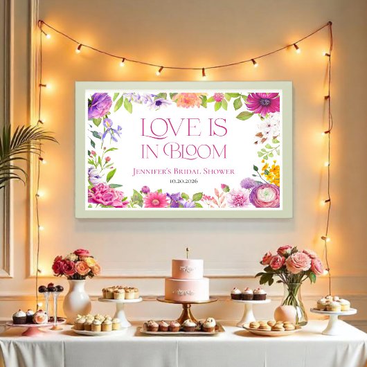 Liebe ist in Bloom | Aquarellfarbenes Brautparty Poster