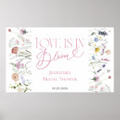 Liebe ist in Bloom | Aquarellfarbenes Brautparty Poster (Vorne)