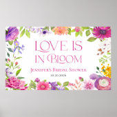 Liebe ist in Bloom | Aquarellfarbenes Brautparty Poster (Vorne)