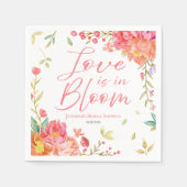 Liebe ist in Bloom | Aquarellfarbenes Brautparty Serviette (Vorderseite)