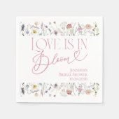 Liebe ist in Bloom | Aquarellfarbenes Brautparty Serviette (Vorderseite)