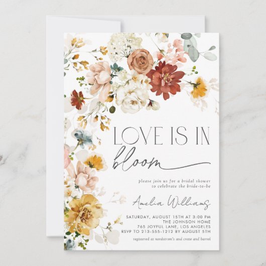 Liebe ist in Bloom Autumn Garden Blume Einladung (Vorderseite)