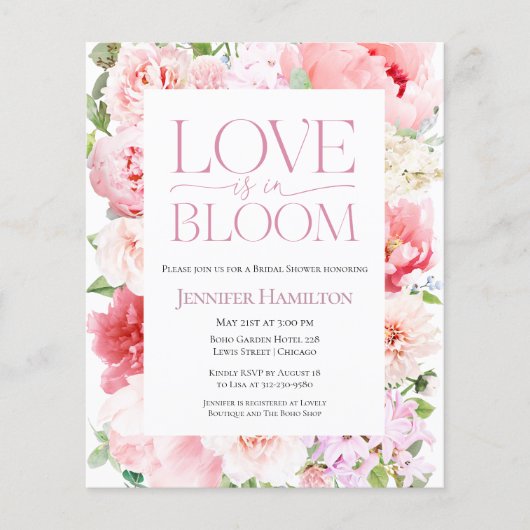 Liebe ist in Bloom | Blumendusche Einladung (Vorderseite)