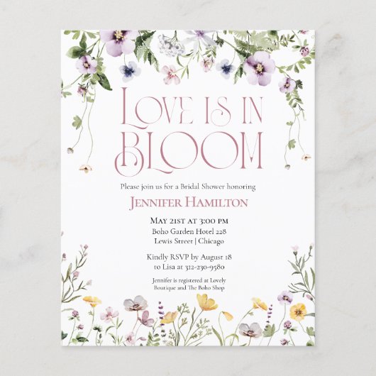 Liebe ist in Bloom | Blumendusche Einladung (Vorderseite)