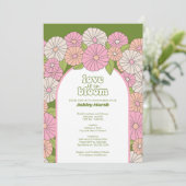 Liebe ist in Bloom - Boho Blume Brautparty Einladung (Stehend Vorderseite)
